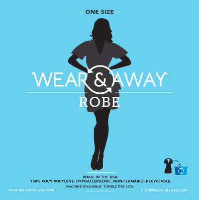 Package for Wear & Away robe for sunless tanning